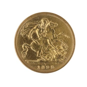 1898 Victoria Old Head UK Half Sovereign Coin