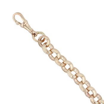 9ct Yellow Gold Patterned Belcher Bracelet 6.5"