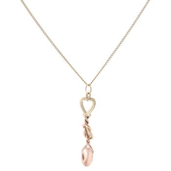 9ct Yellow and Rose Gold Clogau Lovespoon Pendant and Chain 18"