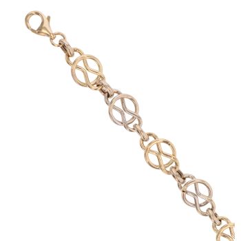 14ct Yellow and White Gold Celtic Fancy Bracelet 8"