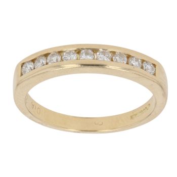18ct Yellow Gold 0.25ct Brilliant Cut Diamond Half Eternity Ring