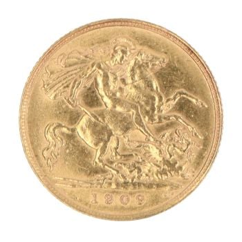 1909 Edward VII Half Sovereign Coin