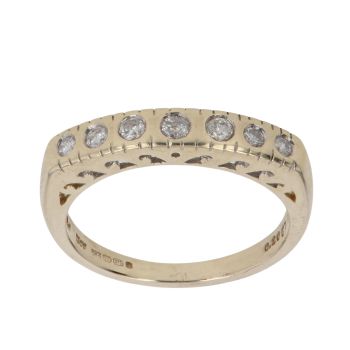 9ct Yellow Gold 0.20ct Brilliant Cut Diamond Half Eternity Ring