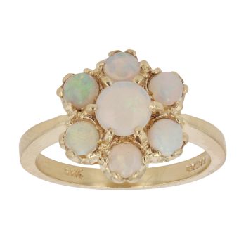18ct Yellow Gold Opal Cluster Ring
