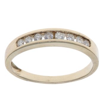 9ct Yellow Gold 0.25ct Brilliant Cut Diamond Half Eternity Ring
