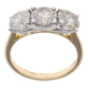 18ct Yellow Gold 3.14ct Brilliant Cut Diamond Trilogy Ring