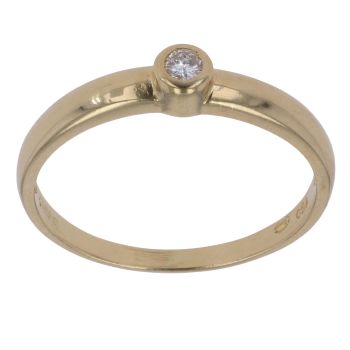 18ct Yellow Gold 0.05ct Brilliant Cut Diamond Solitaire Ring
