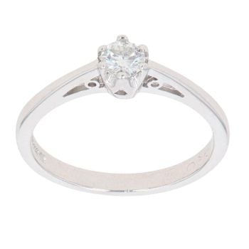 9ct White Gold 0.20ct Diamond Solitaire Ring