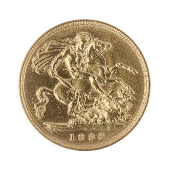 1898 Victoria Old Head UK Half Sovereign Coin