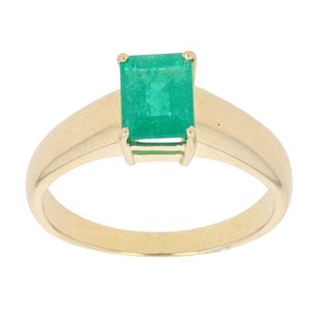 18ct Yellow Gold Emerald Single Stone Ring