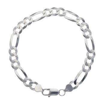 Silver Figaro Bracelet 8.5"