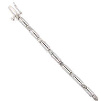 9ct White Gold 1.00ct Brilliant Cut Diamond Bracelet 7"