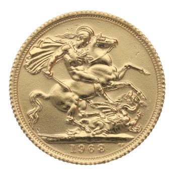 1968 Elizabeth II First Portrait UK Full Sovereign Coin