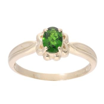 9ct Yellow Gold Diopside Single Stone Ring
