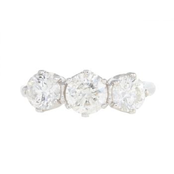 18ct White Gold 1.75ct Diamond Trilogy Ring