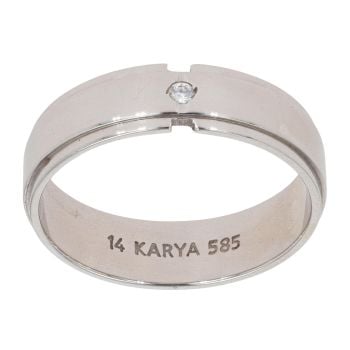 14ct White Gold Cubic Zirconia Wedding Ring 5.5mm