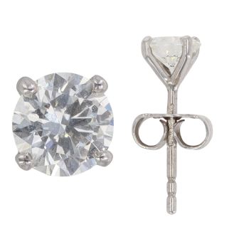 18ct White Gold 1.00ct Brilliant Cut Diamond Stud Earrings