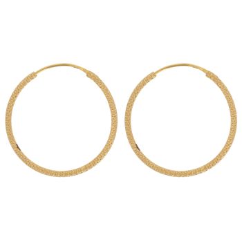 22ct Yellow Gold Dot Cut Hoop Earrings
