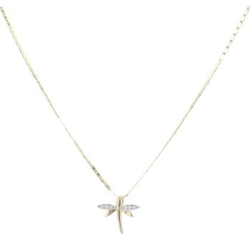 14ct Yellow Gold Cubic Zirconia Dragonfly 18"