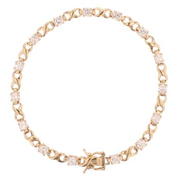 9ct Yellow Gold Cubic Zirconia Infinity Fancy Bracelet 7.5"