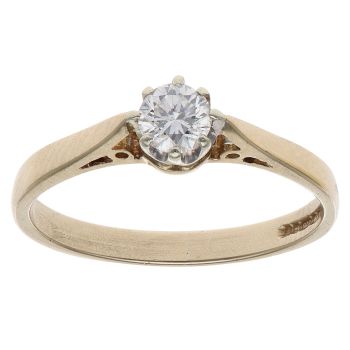 9ct Yellow Gold 0.25ct Brilliant Cut Diamond Solitaire Ring