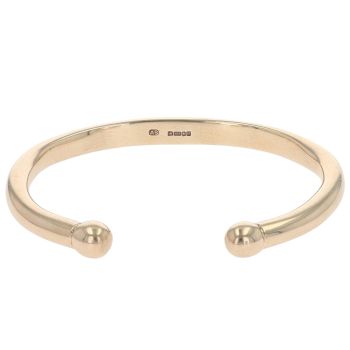 9ct Yellow Gold Plain Torque Bangle