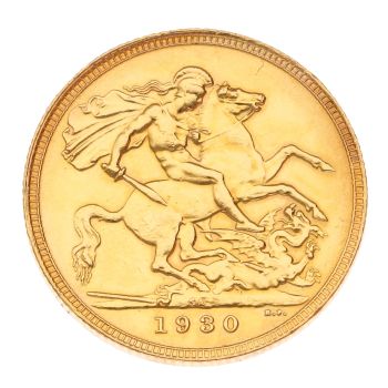 1930 George V Small Head South Africa Full Sovereign Coin