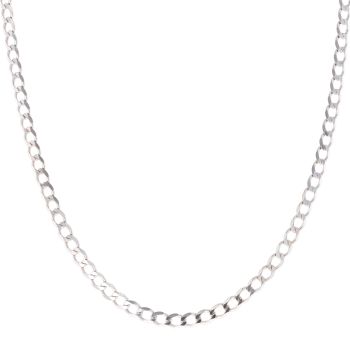 9ct White Gold Curb Chain 22"