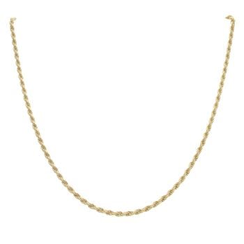 Gold Plated Silver Diamond Cut Rope Chain 18"