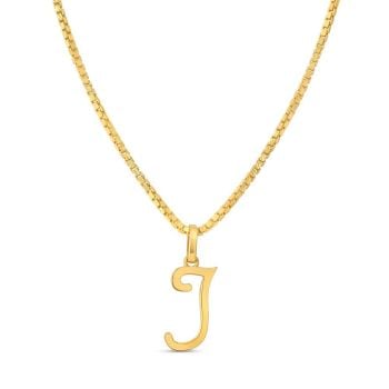 22ct Gold Initial J Pendant