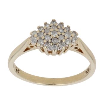 9ct Yellow Gold 0.25ct Brilliant Cut Diamond Cluster Ring