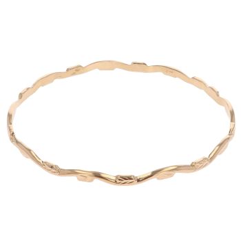 18ct Yellow Gold Patterned Bangle