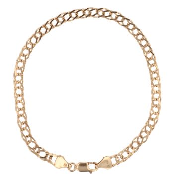 9ct Yellow Gold Double Curb Bracelet 8.5"