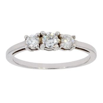 9ct White Gold 0.41cts Diamond Trilogy Ring by Anya Belle