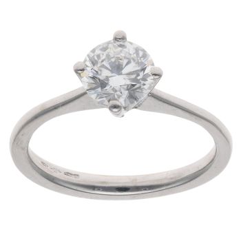 Platinum 0.84ct Brilliant Cut Diamond Solitaire Ring