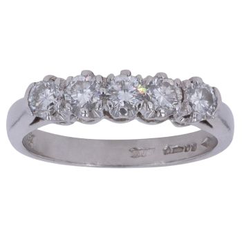 Platinum 0.55ct Brilliant Cut Diamond Five Stone Ring