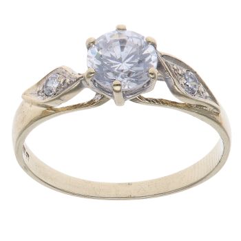 9ct Yellow Gold Cubic Zirconia Single Stone Ring