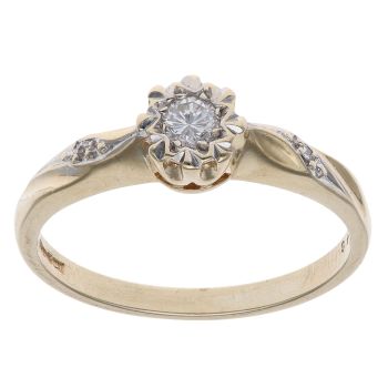 9ct Yellow Gold 0.15ct Diamond Solitaire Ring