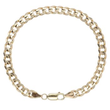 9ct Yellow Gold Curb Bracelet 8"