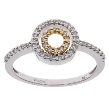 18ct Yellow and White Gold 0.17ct Diamond Circle Ring