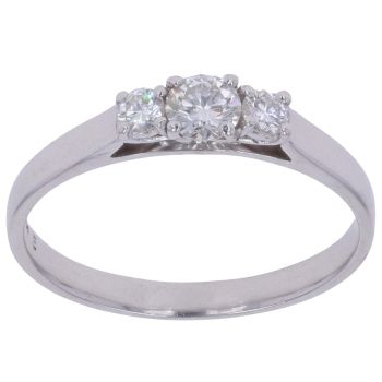 18ct Yellow Gold 0.45ct Diamond Trilogy Ring