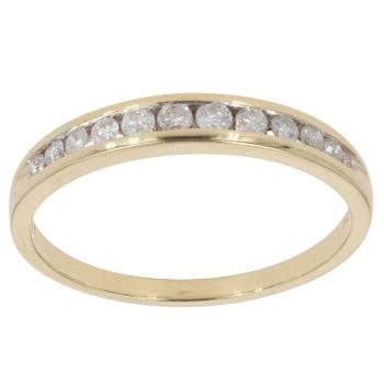18ct Yellow Gold 0.25ct Brilliant Cut Diamond Half Eternity Ring