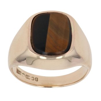 9ct Yellow Gold Tiger's Eye Signet Ring