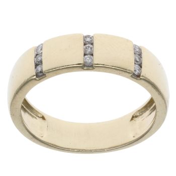 9ct Yellow Gold 0.15ct Brilliant Cut Diamond Fancy Ring