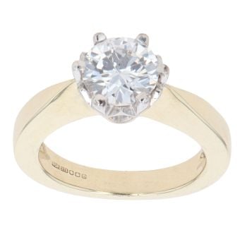 9ct Yellow Gold Cubic Zirconia Single Stone Ring
