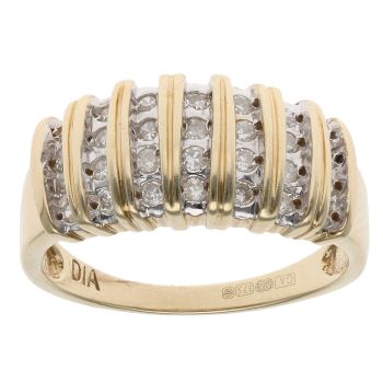 9ct Yellow Gold 0.30ct Brilliant Cut Diamond Fancy Ring