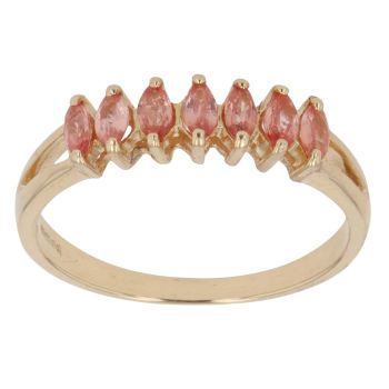 18ct Yellow Gold Peach Coloured Sapphire Fancy Ring