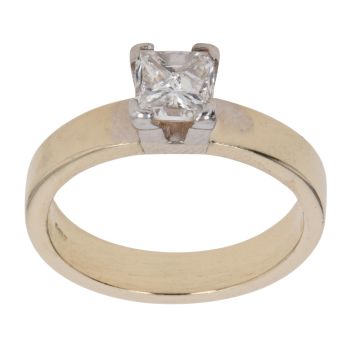 9ct Yellow Gold 1.00ct Princess Cut Diamond Solitaire Ring