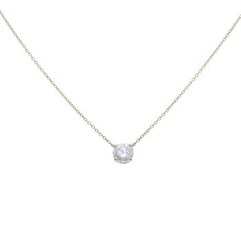 9ct Yellow Gold 1.00ct Brilliant Cut Lab Grown Diamond Solitaire Pendant and Chain 18"