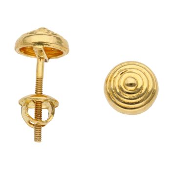 22ct Yellow Gold Concentric Stud Earrings